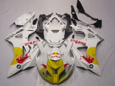 Blanc Jaune Red Bull Carénage Moto BMW S1000RR 2009-2014 Pas Chère