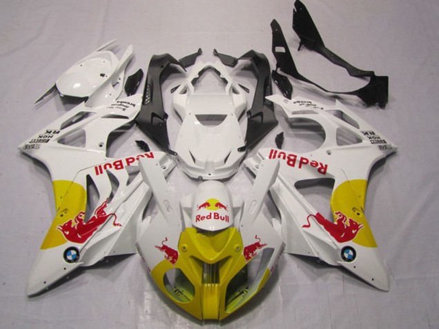 Blanc Jaune Red Bull Carénage Moto BMW S1000RR 2009-2014