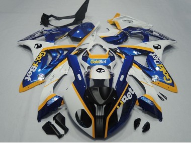 Blanc Jaune Bleu Noir Mat OrBet Carénage Moto BMW S1000RR 2009-2014 Pas Chère