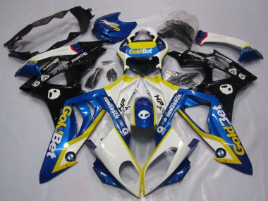 Blanc Jaune Bleu Noir Brillant OrBet HP Carénage Moto BMW S1000RR 2009-2014 Pas Chère