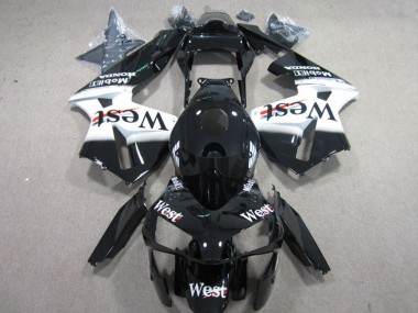 Noir Brillant Blanc West Carénage Moto Honda CBR600RR 2003-2004 Pas Chère