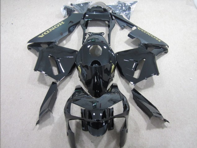 Noir Brillant Noir Mat Or Décalque Carénage Moto Honda CBR600RR 2003-2004