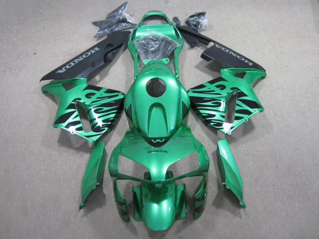 Vert Noir Flamme Carénage Moto Honda CBR600RR 2003-2004