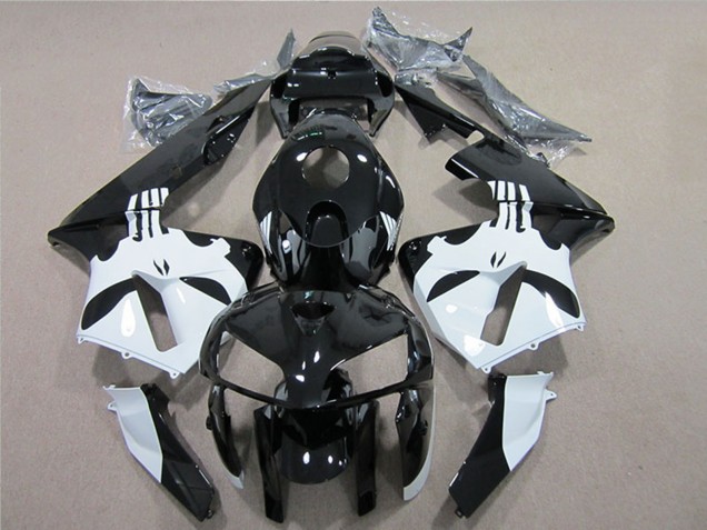 Noir Brillant Blanc Carénages Moto Honda CBR600RR 2005-2006