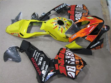 Noir Orange Jaune Rossi Repsol Carénage Moto Honda CBR600RR 2005-2006 Pas Chère