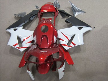 Rouge Blanc Noir Kits Carénages Moto ABS Honda CBR600RR 2005-2006 Pas Chère