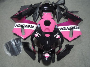 Noir Brillant Rose Repsol Carénage Moto Honda CBR600RR 2005-2006 Pas Chère