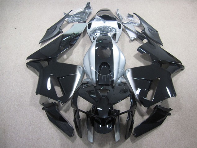 Noir Brillant Argent Carénages Moto Honda CBR600RR 2005-2006