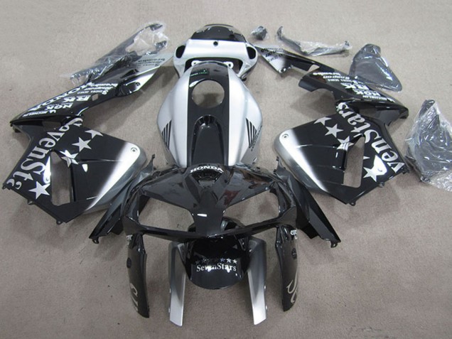 Noir Brillant Argent SevenStars Carénage Moto Honda CBR600RR 2005-2006
