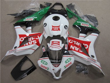 Blanc Rouge Vert San Carlo Carénages Moto Honda CBR600RR 2007-2008 Pas Chère