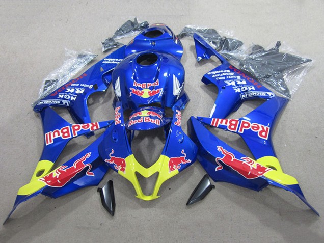 Bleu Jaune Red Bull Kits Carénages Moto Honda CBR600RR 2007-2008