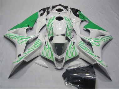 Blanc Vert Flamme Carénage Moto Honda CBR600RR 2007-2008 Pas Chère