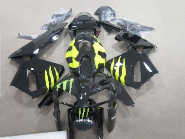 Noir Brillant Jaune Vert Monstre Carénage Moto Honda CBR600RR 2007-2008 Pas Chère