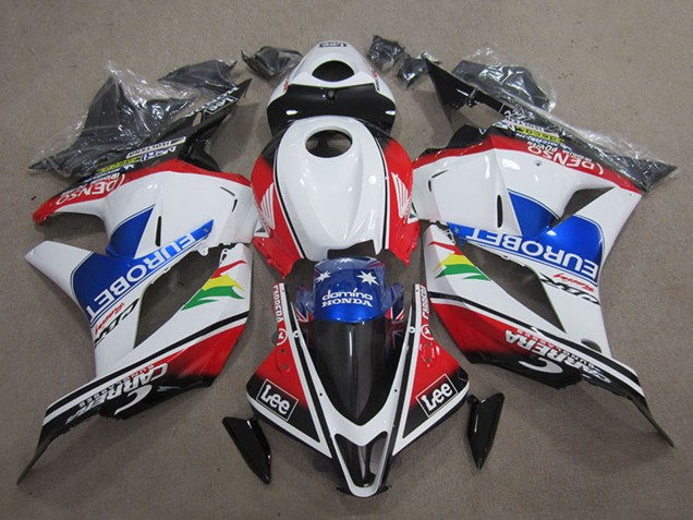 Blanc Rouge Bleu EuroBet Lee Carénage Moto Honda CBR600RR 2009-2012