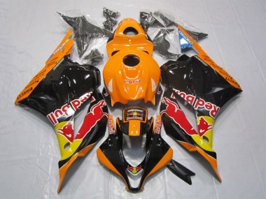 Orange Jaune Noir Brillant Red Bull Carénage Moto Honda CBR600RR 2009-2012 Pas Chère