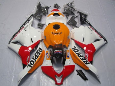 Orange Blanc Rouge Noir Brillant Repsol Kits Carénage Moto Honda CBR600RR 2009-2012 Pas Chère