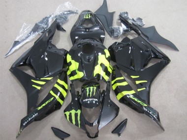 Noir Brillant Jaune Monstre Carénage Moto Honda CBR600RR 2009-2012 Pas Chère