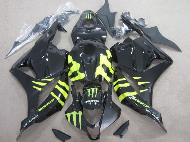 Noir Brillant Jaune Monstre Carénage Moto Honda CBR600RR 2009-2012