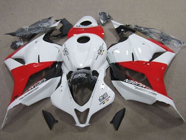 Blanc Rouge Noir Brillant Kits Carénage Moto Honda CBR600RR 2009-2012 Pas Chère