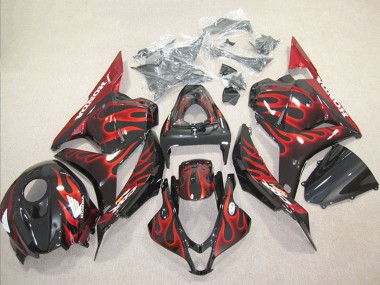 Noir Brillant Rouge Flamme Carénages Moto Honda CBR600RR 2009-2012 Pas Chère