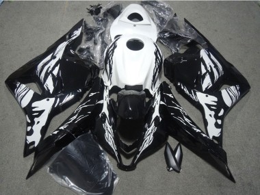 Blanc Noir Brillant Kits Carénages Moto ABS Honda CBR600RR 2009-2012 Pas Chère