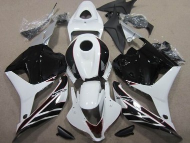 Blanc Noir Brillant Kits Carénages Moto Honda CBR600RR 2009-2012 Pas Chère