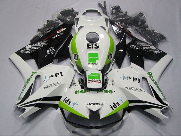 Blanc Vert Noir Brillant Hannspree ETS Carénage Moto Honda CBR600RR 2013-2026