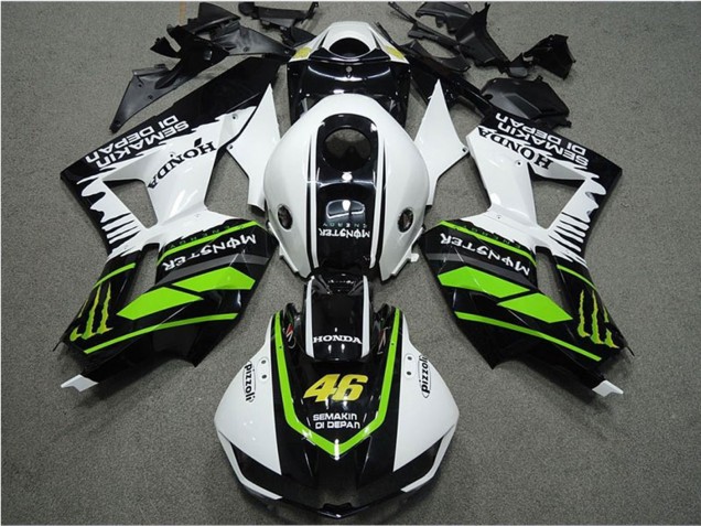 Blanc Vert Noir Brillant Semakin Didepan Monstre Carénage Moto Honda CBR600RR 2013-2026