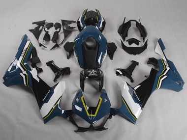 Bleu Blanc Jaune Noir Brillant Shocker Carénage Moto Honda CBR1000RR 2017-2023 Pas Chère