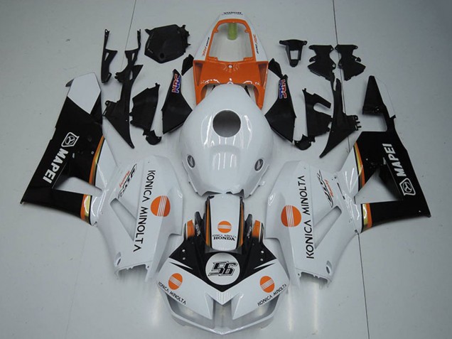 Blanc Orange Noir Brillant Konica Minolta 56 Carénage Moto Honda CBR1000RR 2012-2016