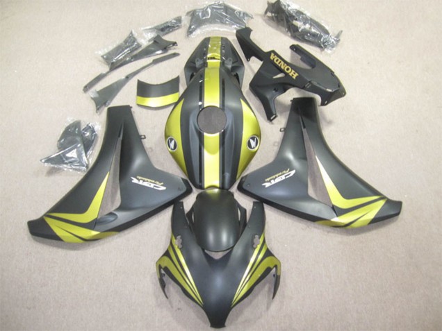 Jaune Noir Mat Carénage Moto Honda CBR1000RR 2008-2011