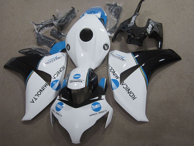 Blanc Bleu Noir Brillant Konica Minolta Carénages Moto Honda CBR1000RR 2008-2011