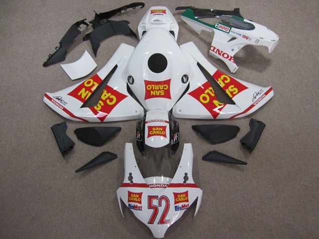 Blanc Rouge Jaune San Carlo 52 Carénage Moto Honda CBR1000RR 2008-2011