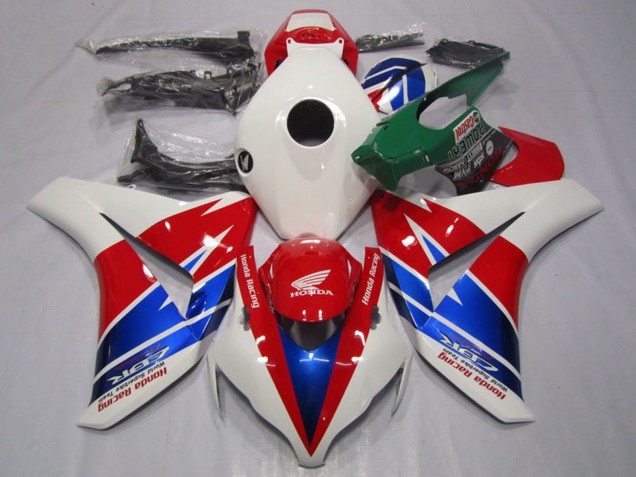 Blanc Rouge Bleu Courses Carénage Moto Honda CBR1000RR 2008-2011