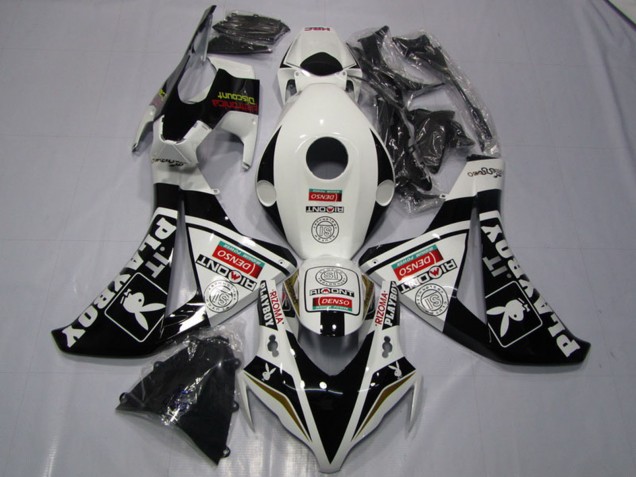 Blanc Noir Brillant DENSO Playboy Carénage Moto Honda CBR1000RR 2008-2011