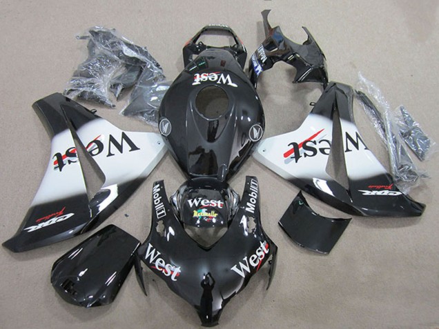 Noir Brillant Blanc West Carénage Moto Honda CBR1000RR 2008-2011