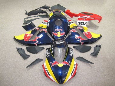 Bleu Foncé Jaune Rouge Repsol Red Bull Carénage Moto Honda CBR1000RR 2008-2011 Pas Chère