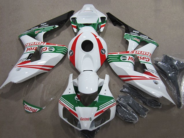 Blanc Rouge Vert Noir Brillant Castrol Carénage Moto Honda CBR1000RR 2006-2007