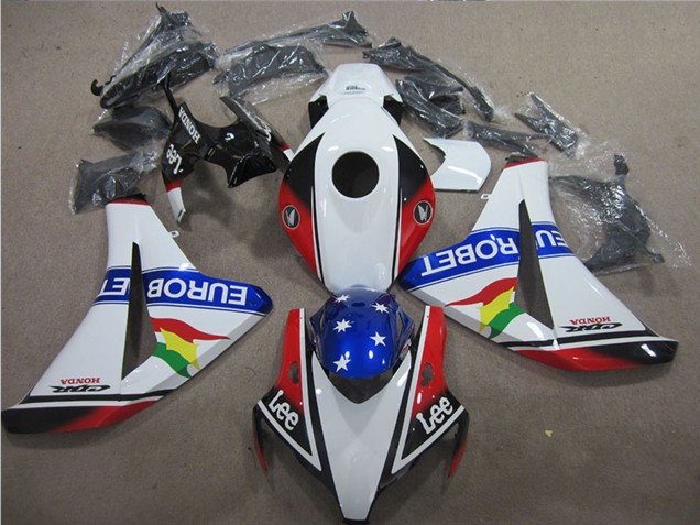 Blanc Rouge Bleu Étoile Carrera EuroBet Lee Carénages Moto Honda CBR1000RR 2008-2011