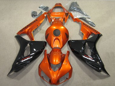 Orange Noir Brillant Carénage Moto Honda CBR1000RR 2006-2007 Pas Chère