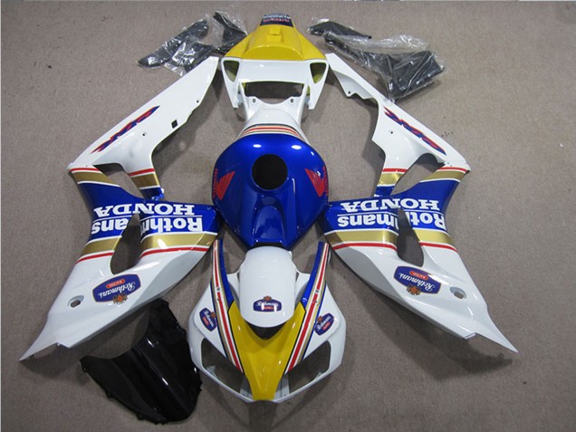 Blanc Bleu Jaune Or Rothmans Carénage Moto Honda CBR1000RR 2006-2007