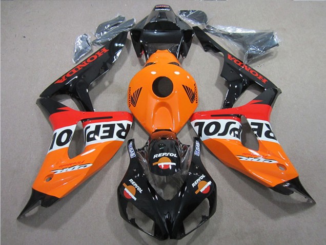 Orange Blanc Rouge Noir Brillant Repsol Kits Carénages Moto ABS Honda CBR1000RR 2006-2007
