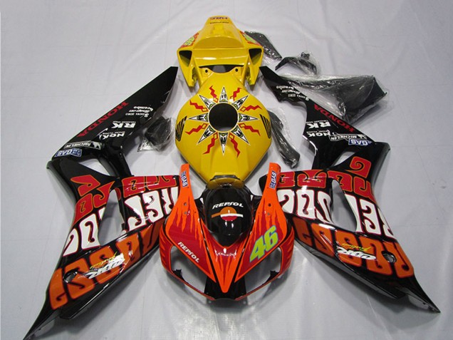 Jaune Orange Noir Brillant Rossi Repsol 46 Carénage Moto Honda CBR1000RR 2006-2007