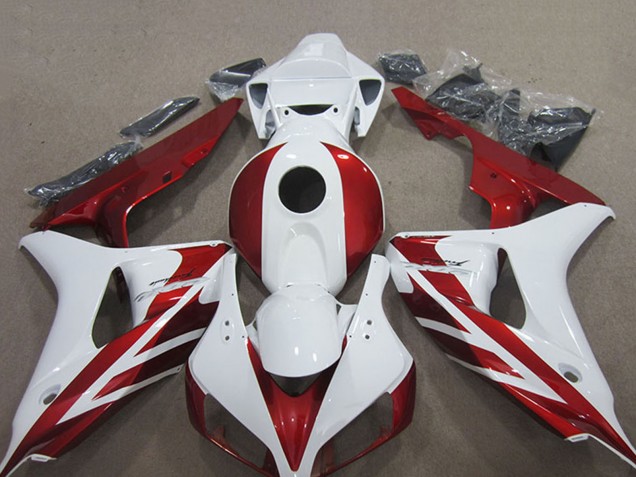 Blanc Rouge Kits Carénages Moto Honda CBR1000RR 2006-2007