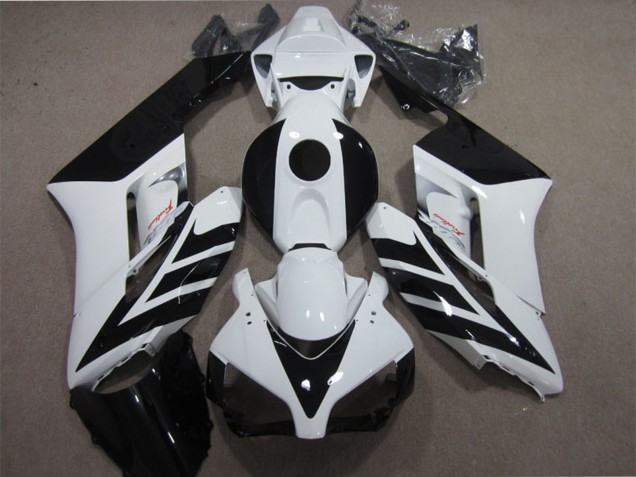 Blanc Noir Brillant Bande Carénages Moto Honda CBR1000RR 2004-2005