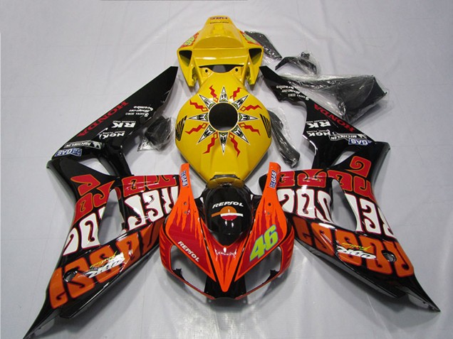 Jaune Orange Noir Brillant Repsol Rossi 46 Carénages Moto Honda CBR1000RR 2004-2005