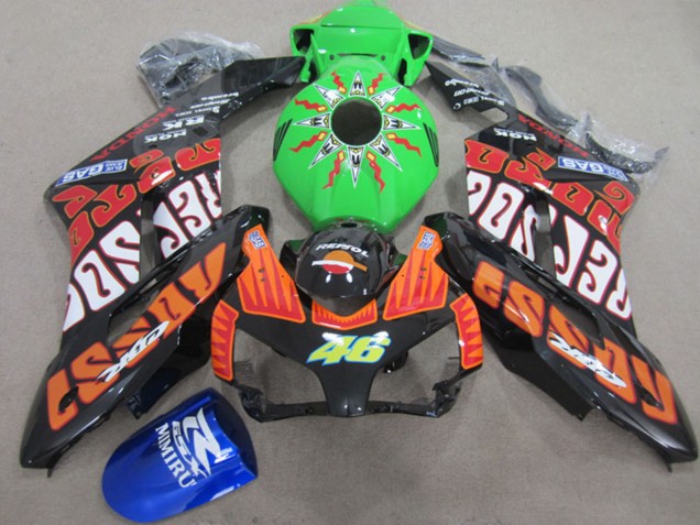 Orange Vert Rossi Noir Brillant Repsol Rossi 46 Carénage Moto Honda CBR1000RR 2004-2005
