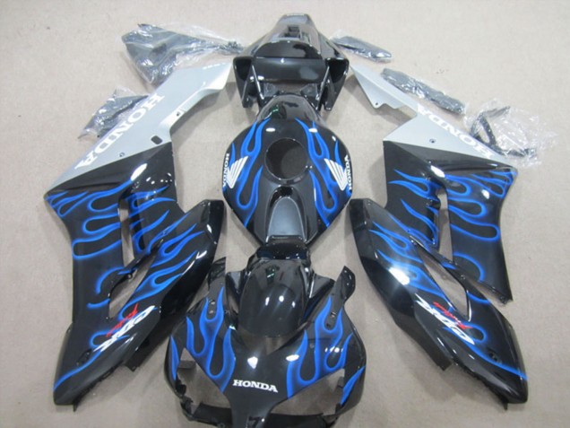 Noir Brillant Bleu Flamme Carénage Moto Honda CBR1000RR 2004-2005