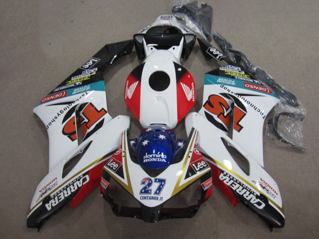 Blanc Rouge Bleu Noir Brillant 27 Contrainer IT Carrera Carénage Moto Honda CBR1000RR 2004-2005