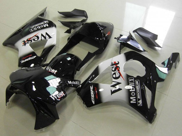 Noir Brillant Blanc West Carénage Moto Honda CBR900RR 954 2002-2003